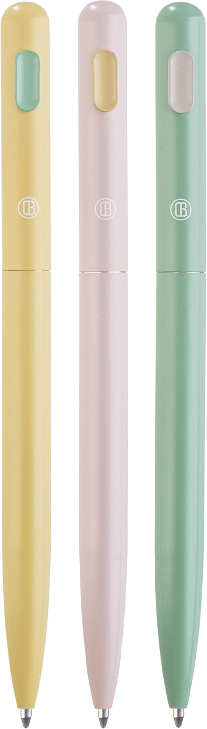 DIVERSEBEE Black Ink Ballpoint Pens, 3 Pack Retractable No Bleed Bible Pens, Aesthetic Pens, Cute Bible Study Journaling Supplies, School Office G...